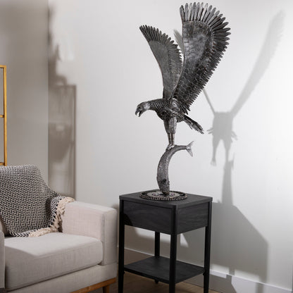 Eagle metal sculpture front view