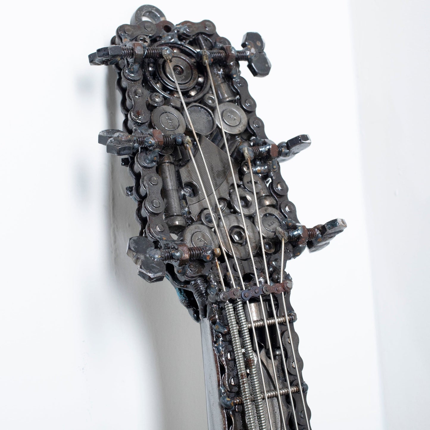 Guitar metal sculpture full view