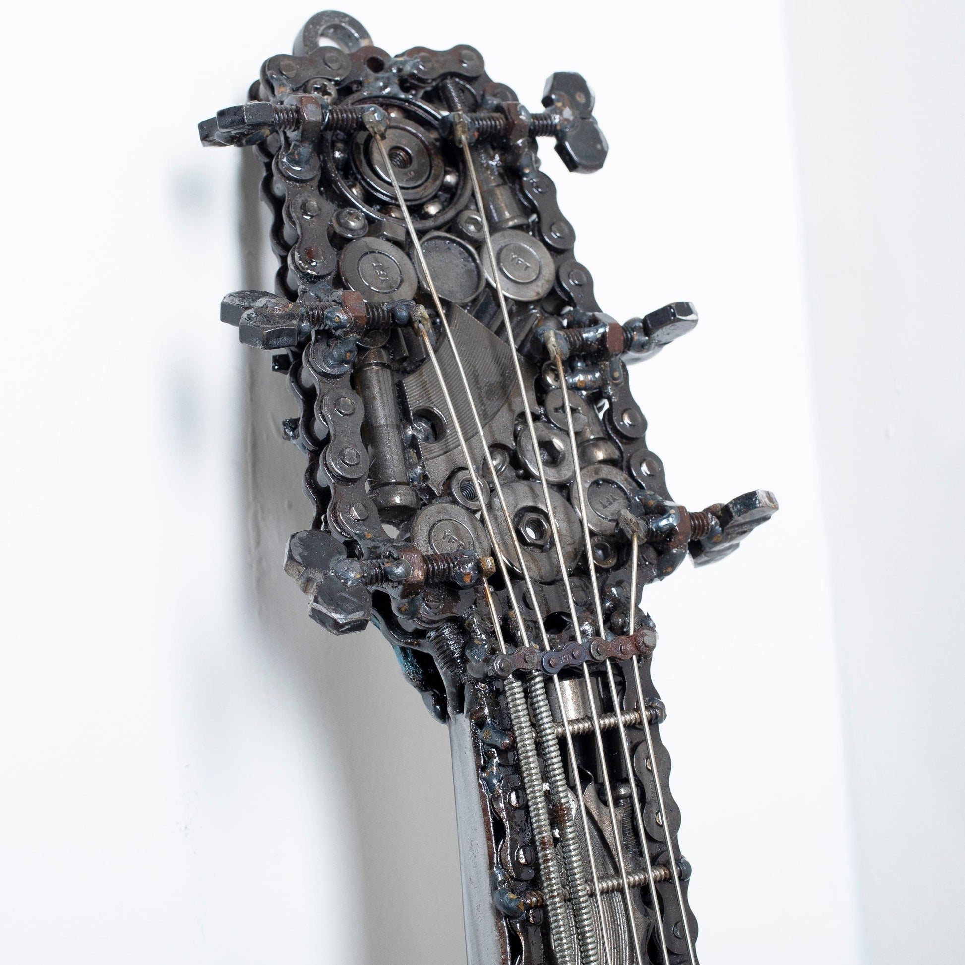 Guitar metal sculpture full view