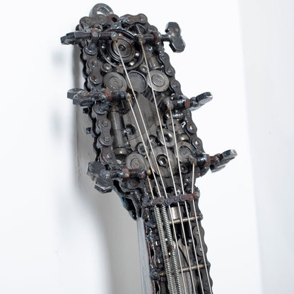 Guitar metal sculpture full view
