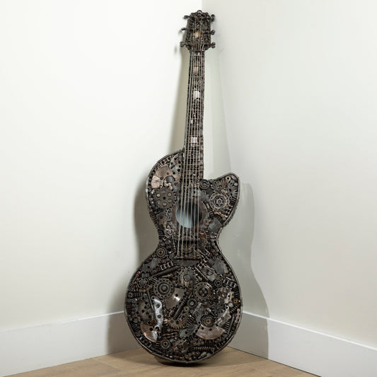 48 inch guitar recycled metal sculpture — Vault 88