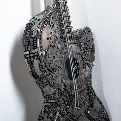 Guitar metal sculpture side view