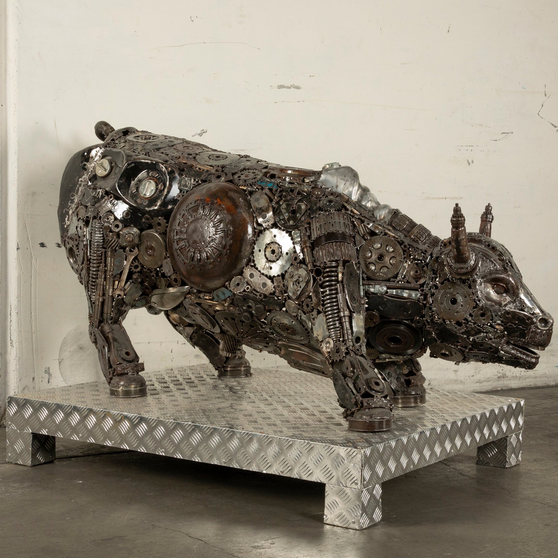 Wall Street bull sculpture weld detail
