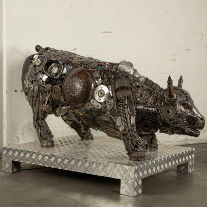 Wall Street bull sculpture weld detail