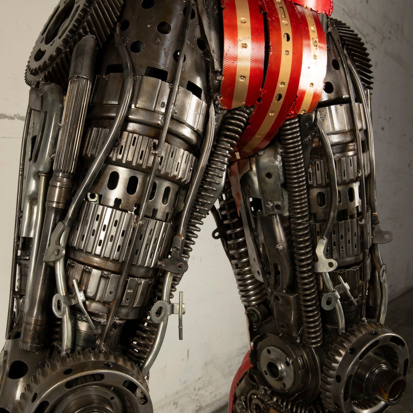 Iron Man sculpture angle view