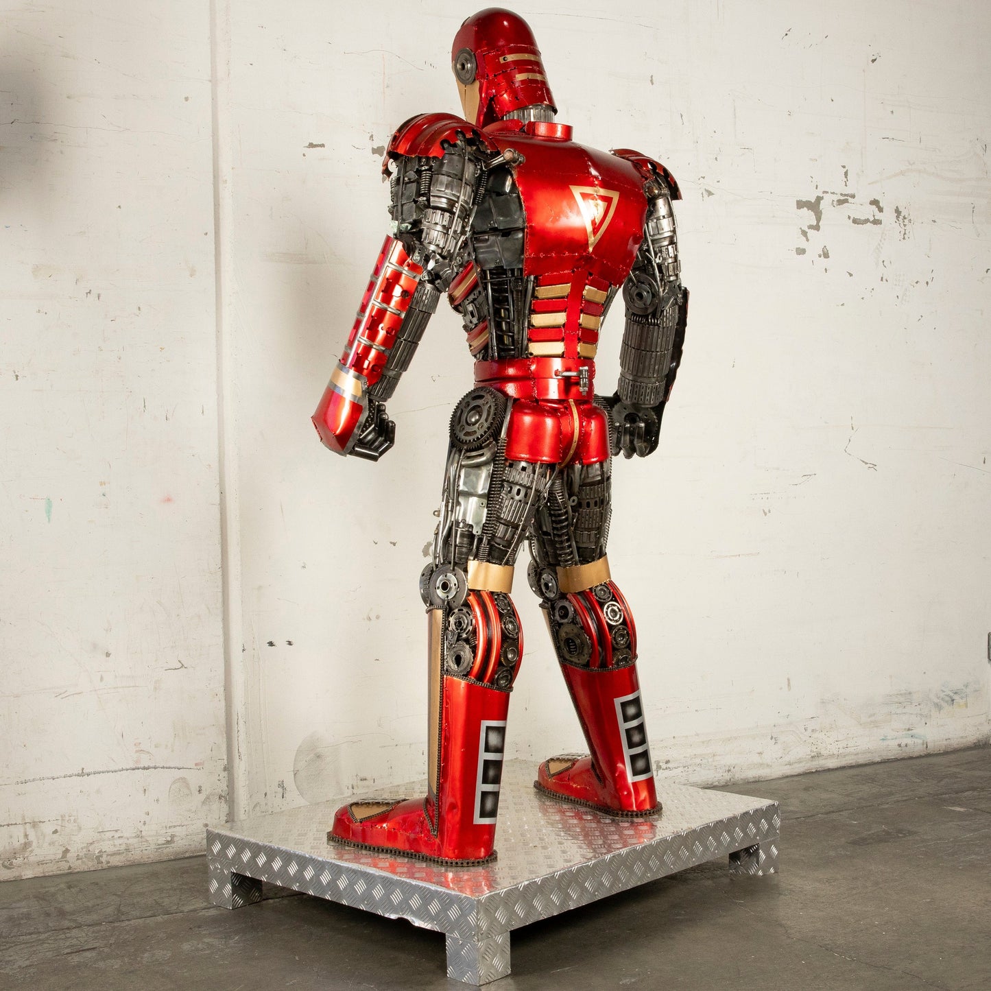 Iron Man sculpture chest detail