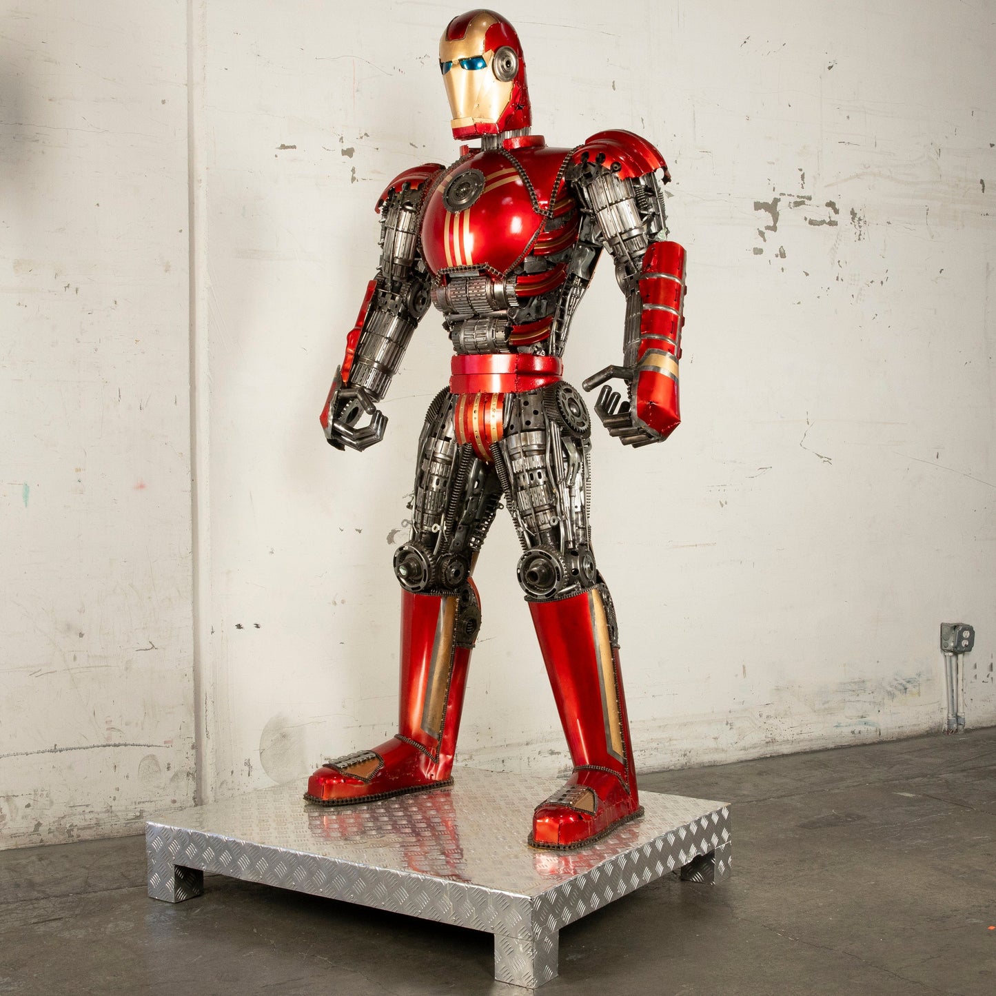 Iron Man sculpture helmet detail