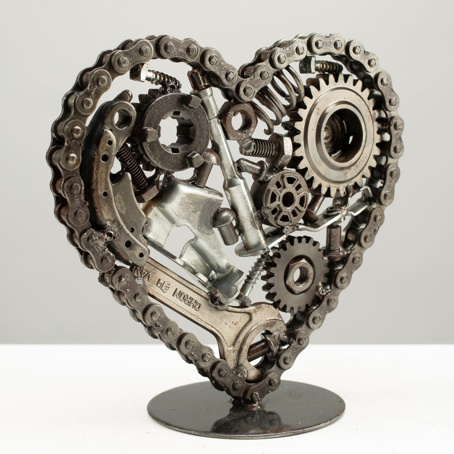 8 inch heart recycled metal art — Vault 88