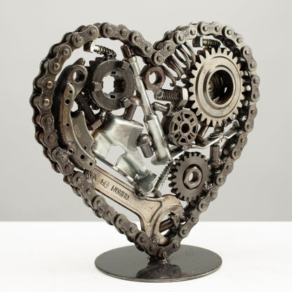 8 inch heart recycled metal art — Vault 88