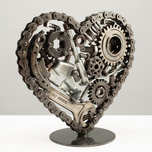 8 inch heart recycled metal art — Vault 88
