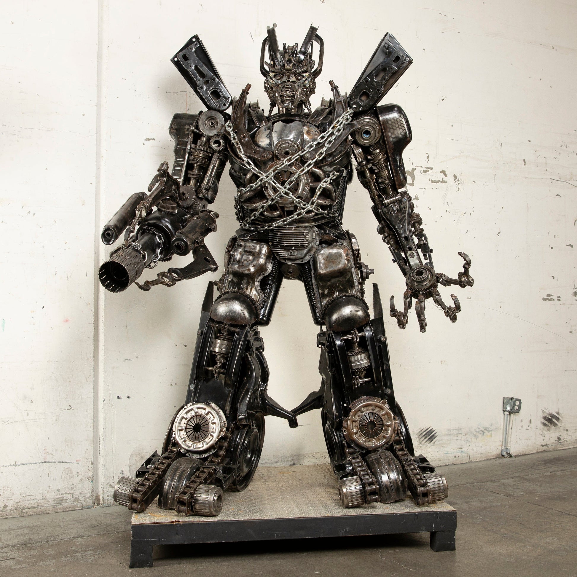 Megatron metal sculpture full height
