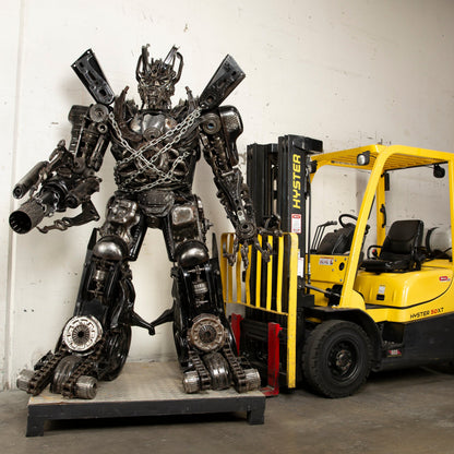 97 inch Megatron inspired recycled metal sculpture — Vault 88