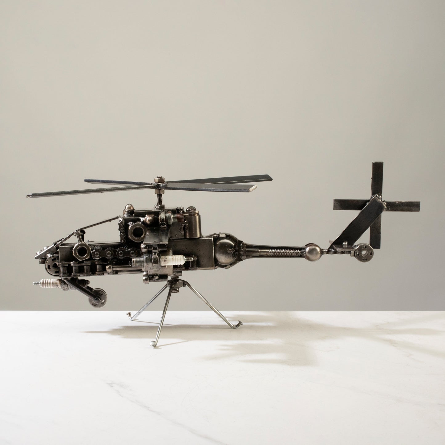 Apache helicopter sculpture detail