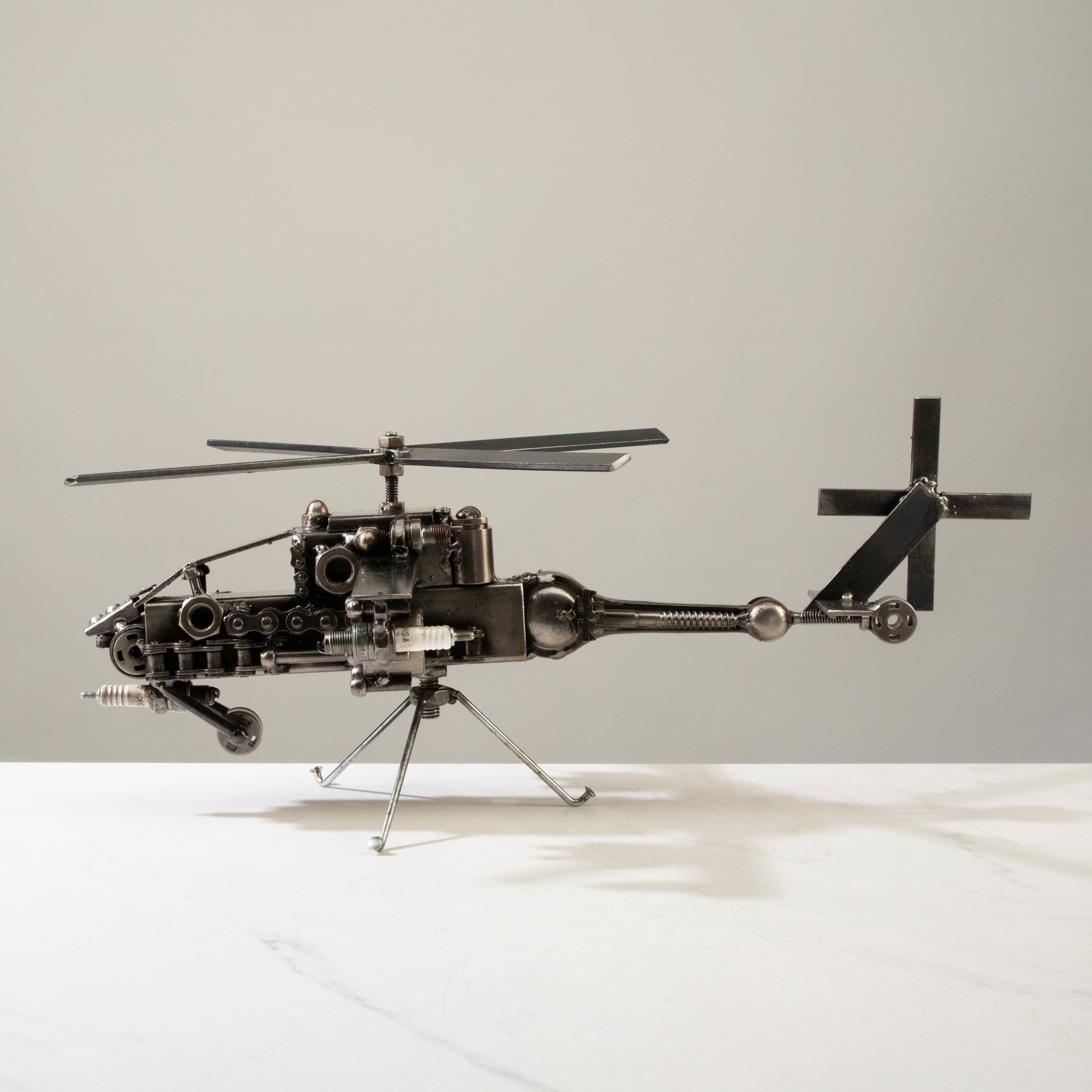 Apache helicopter sculpture detail