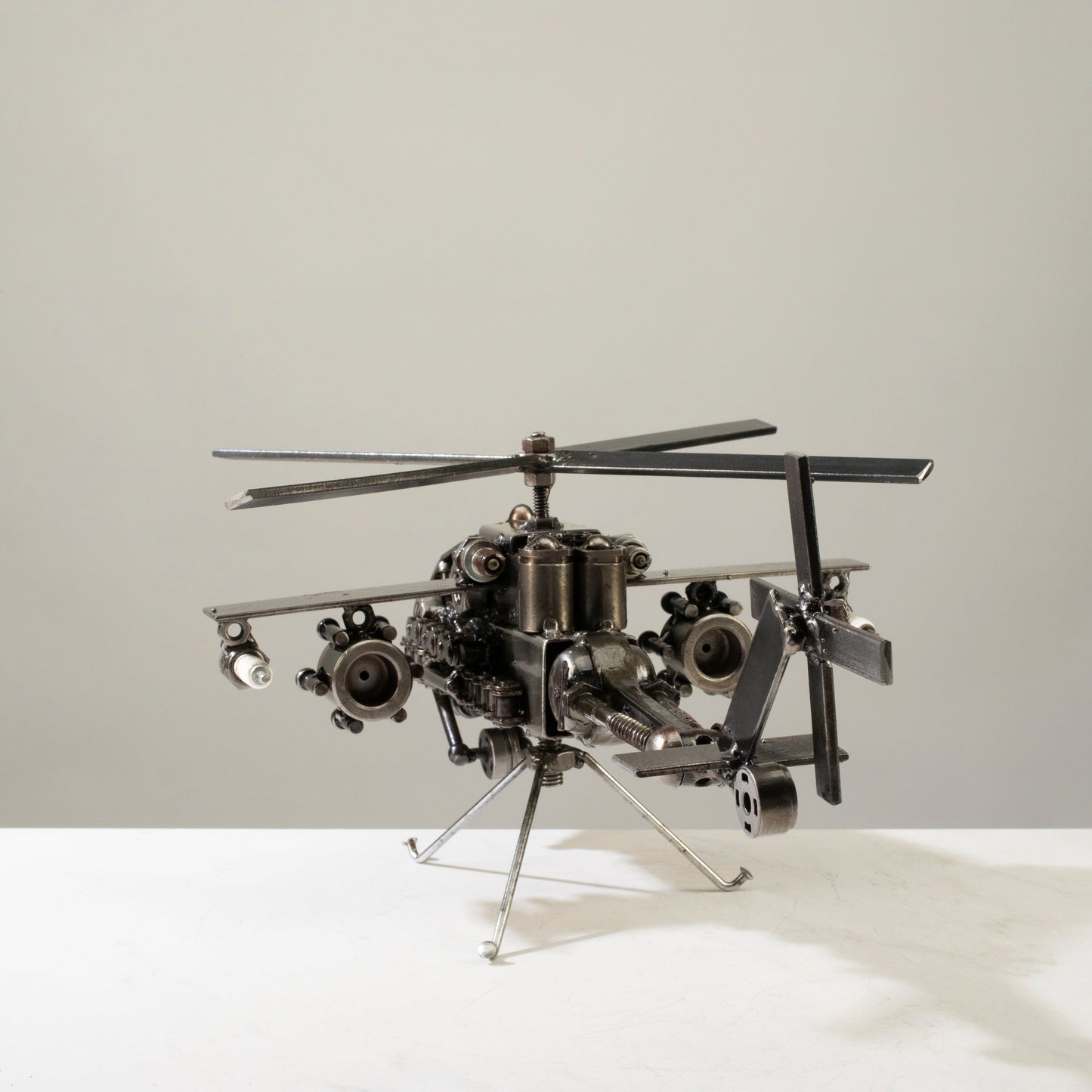 Apache helicopter sculpture front view