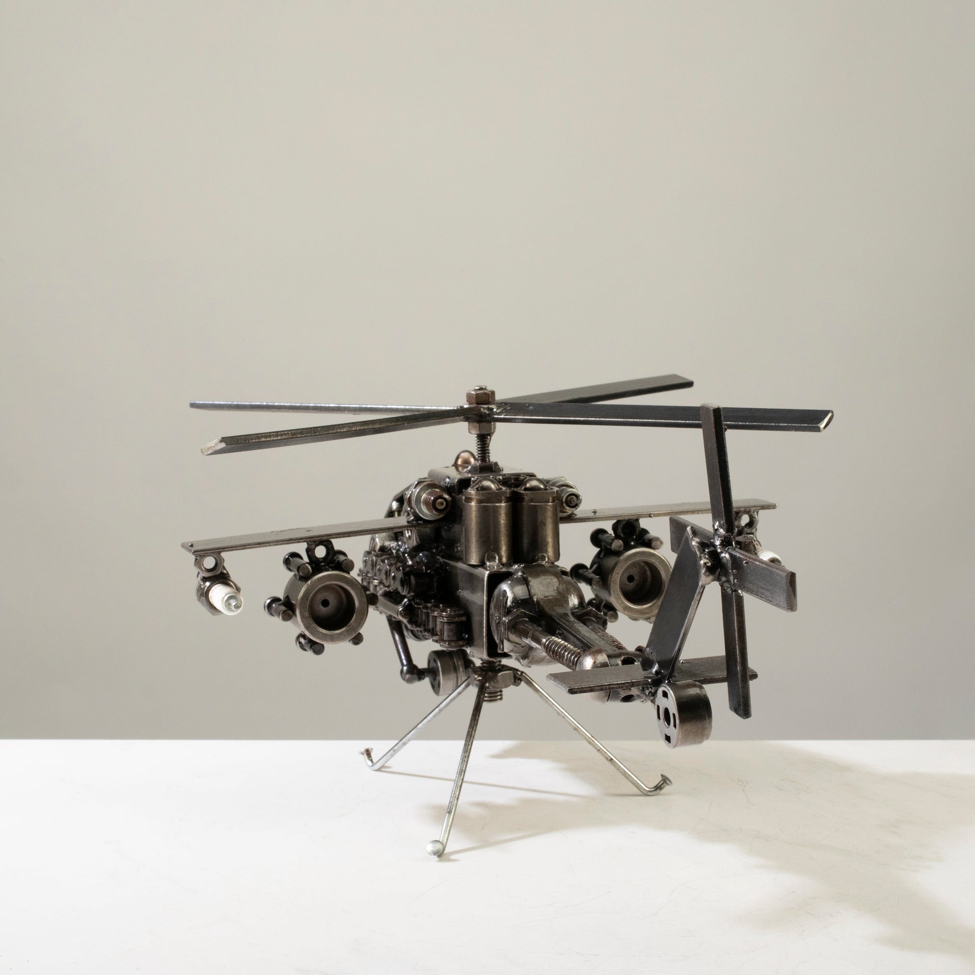 Apache helicopter sculpture front view