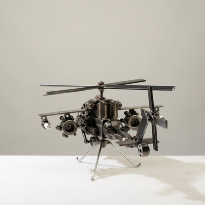 Apache helicopter sculpture front view