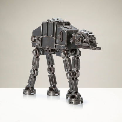 AT-AT metal sculpture side view