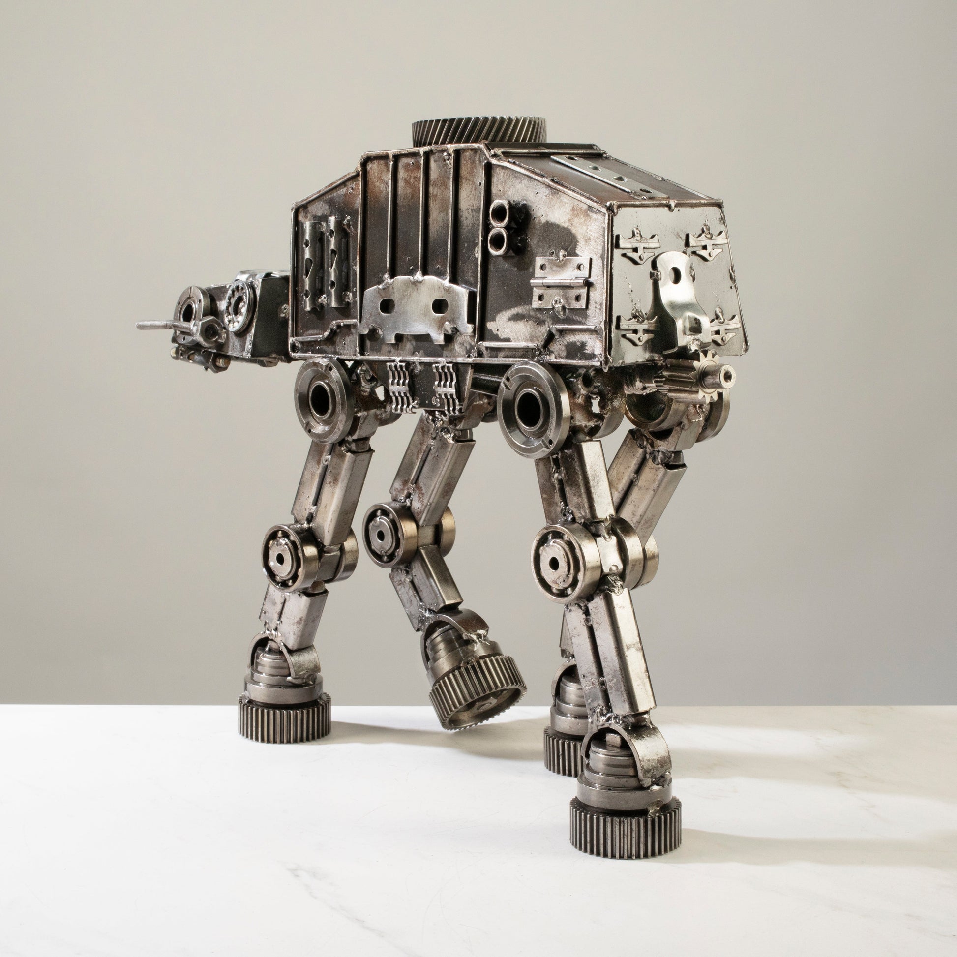 Large AT-AT sculpture angle view