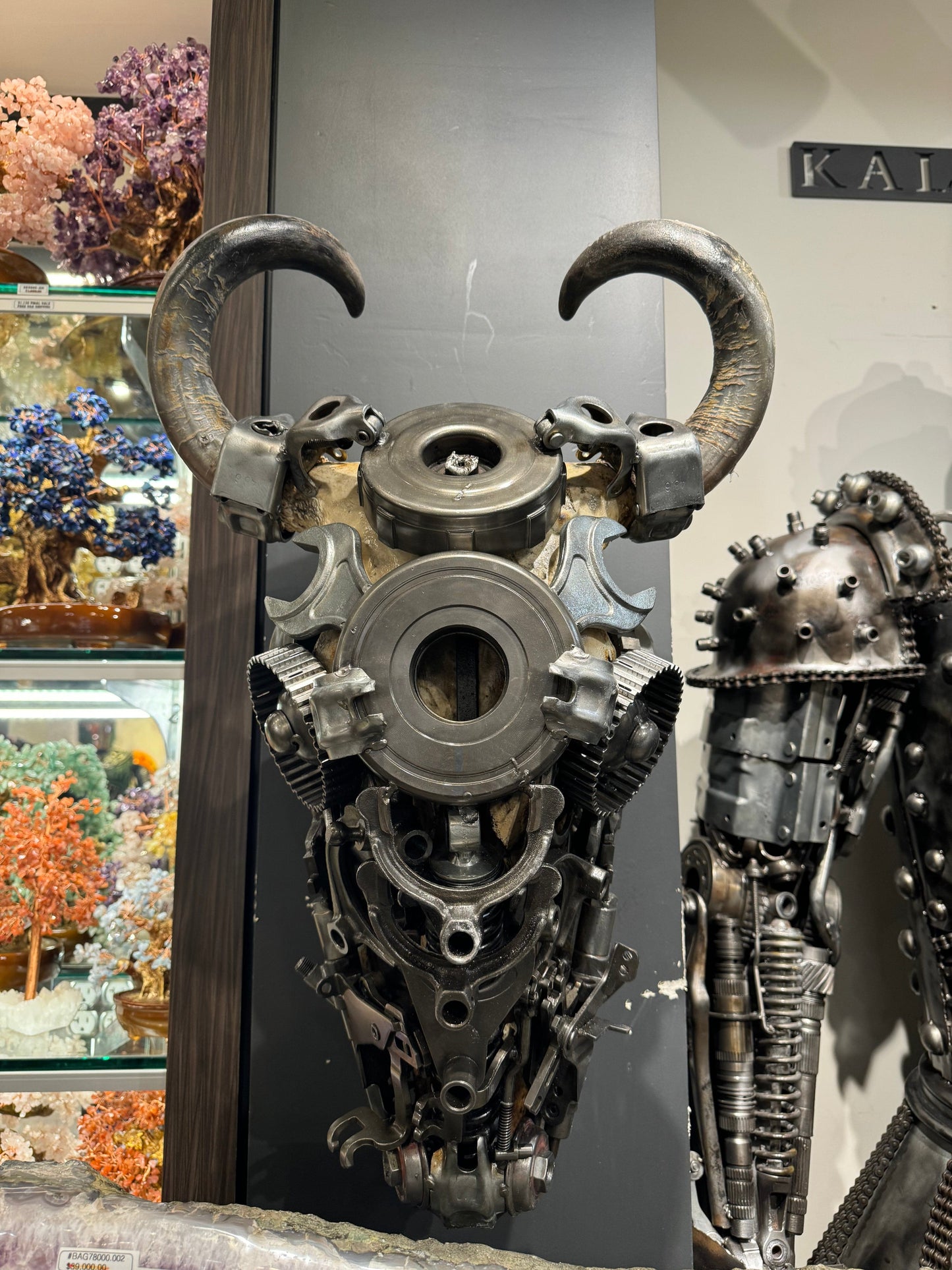 Bull skull recycled metal sculpture edition S112 — Vault 88