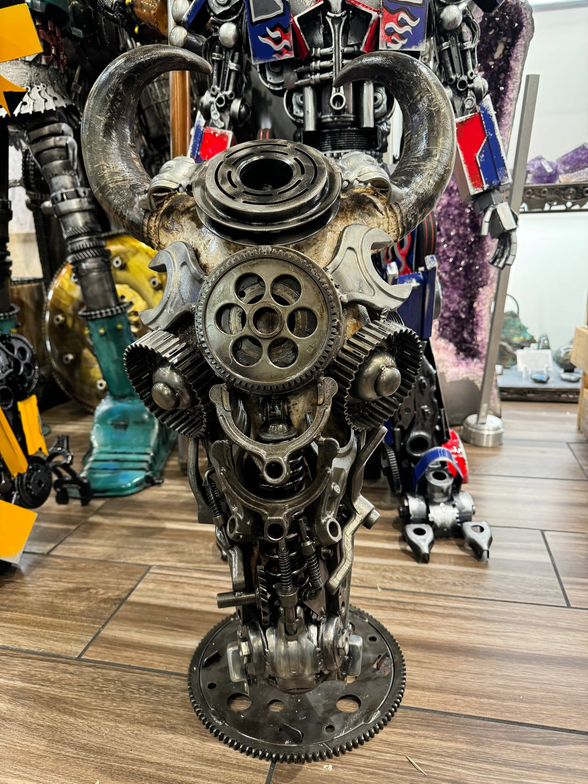 Bull skull recycled metal sculpture edition S134 — Vault 88