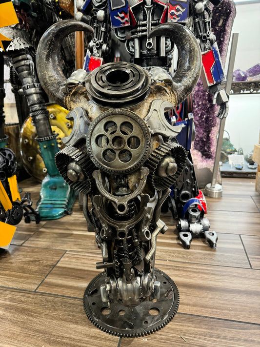 Bull skull recycled metal sculpture edition S134 — Vault 88
