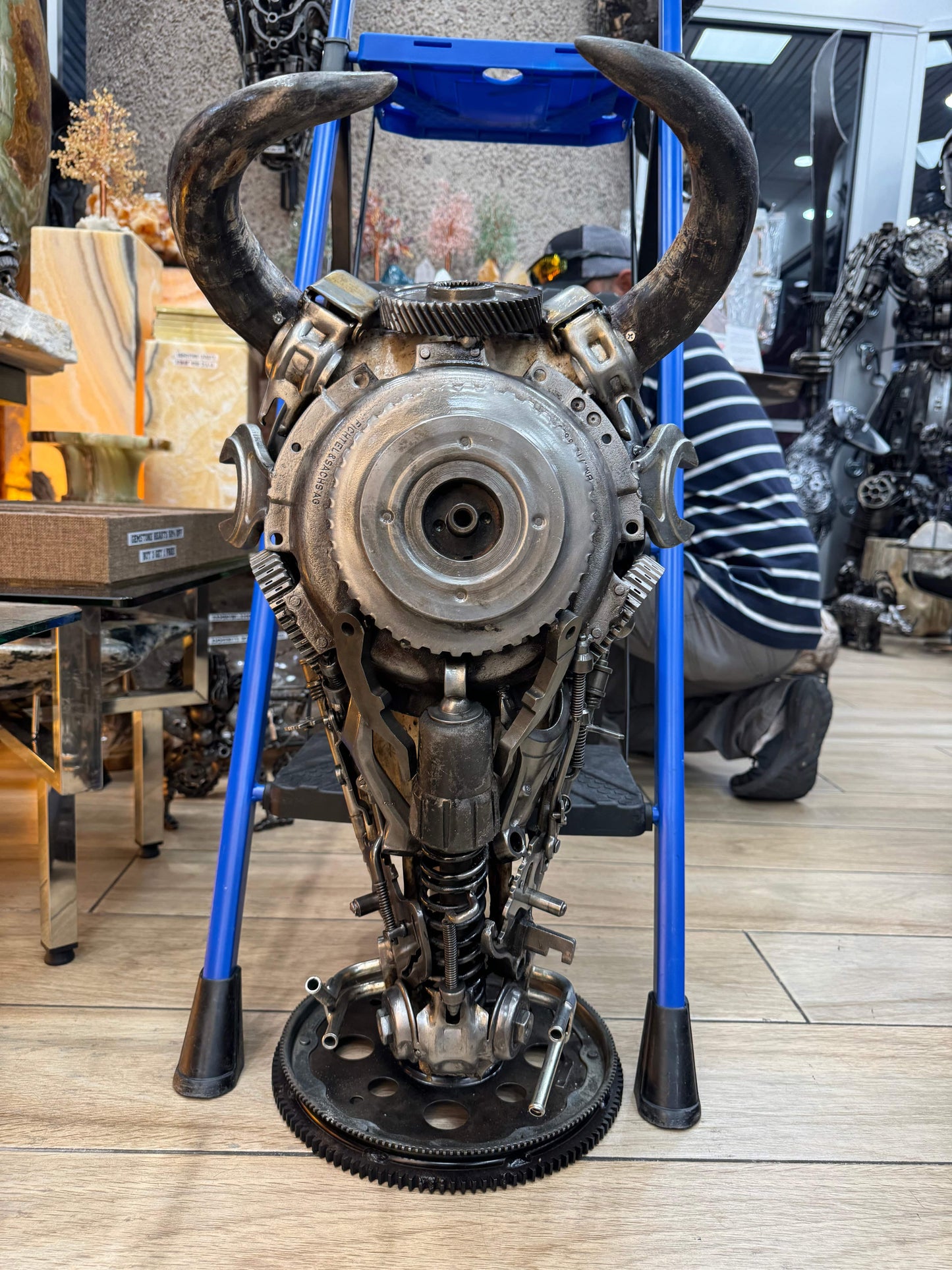 Bull skull recycled metal sculpture edition S148 — Vault 88