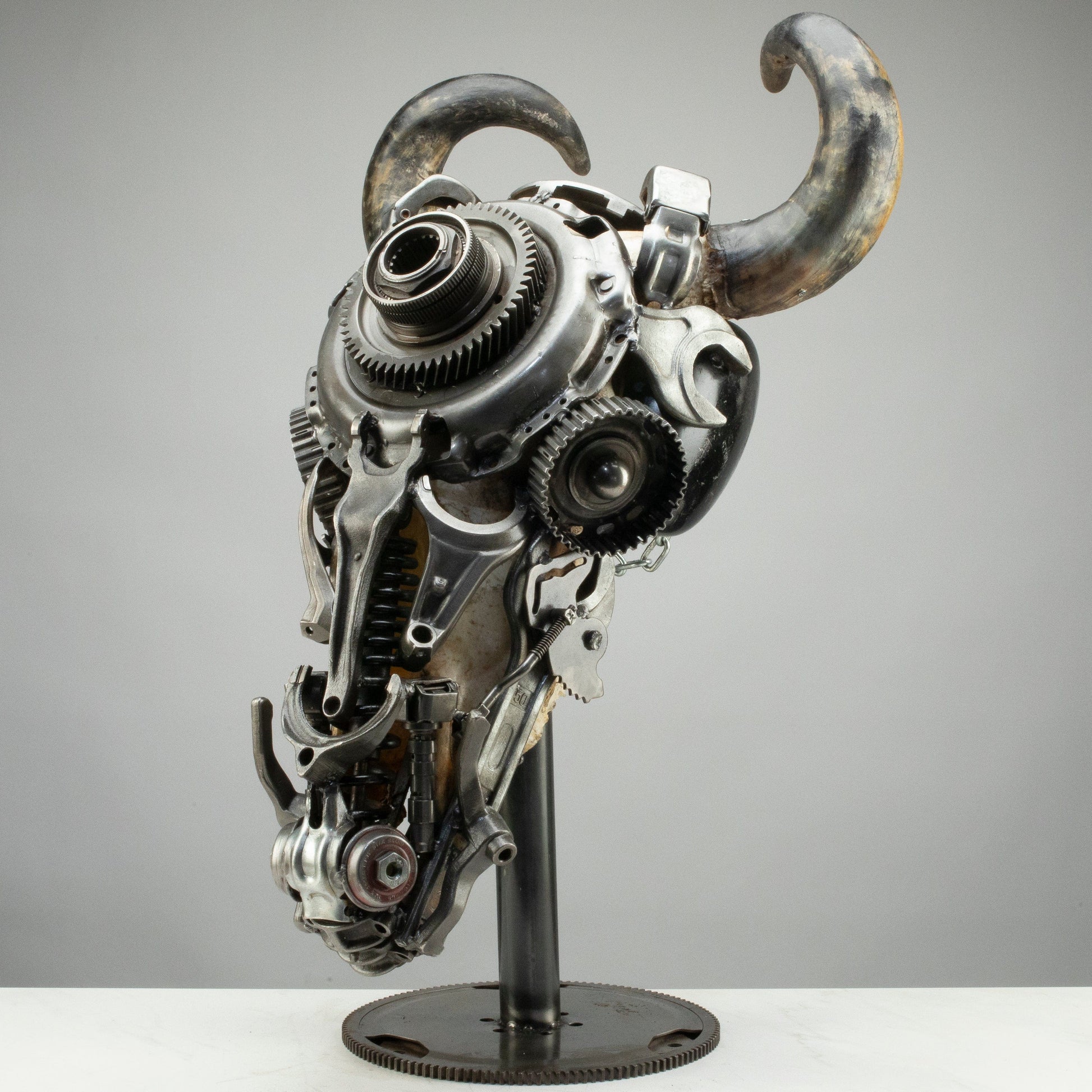 Bull skull recycled metal sculpture edition S157 — Vault 88