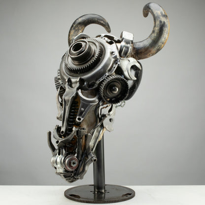 Bull skull recycled metal sculpture edition S157 — Vault 88