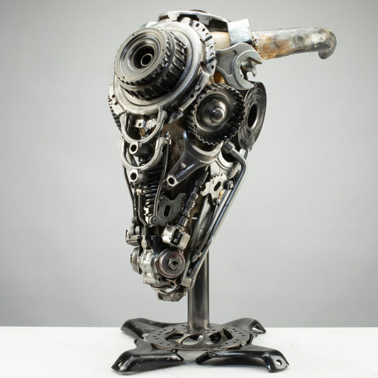 Bull skull recycled metal sculpture edition S159 — Vault 88