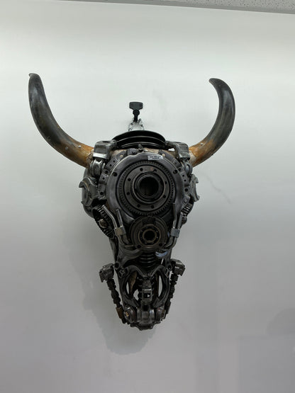 Bull skull recycled metal sculpture edition S162 — Vault 88