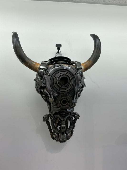 Bull skull recycled metal sculpture edition S162 — Vault 88