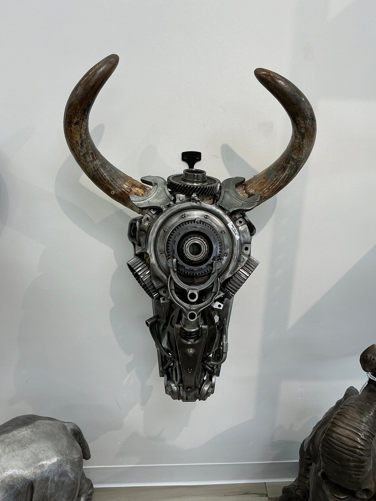 Bull skull recycled metal sculpture edition S165 — Vault 88