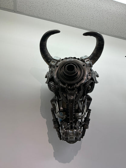 Bull skull recycled metal sculpture edition S166 — Vault 88