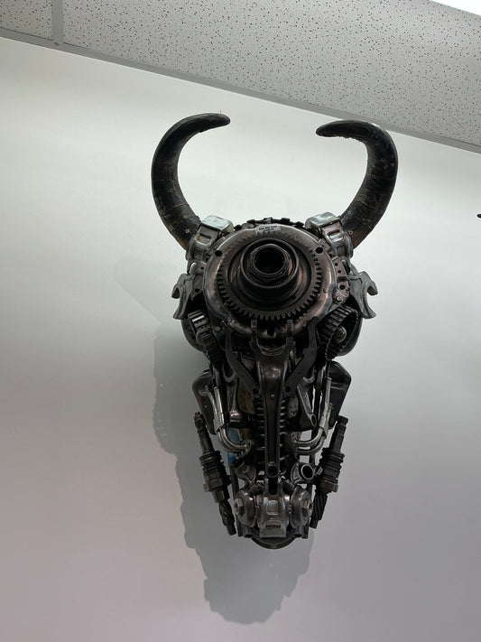 Bull skull recycled metal sculpture edition S166 — Vault 88