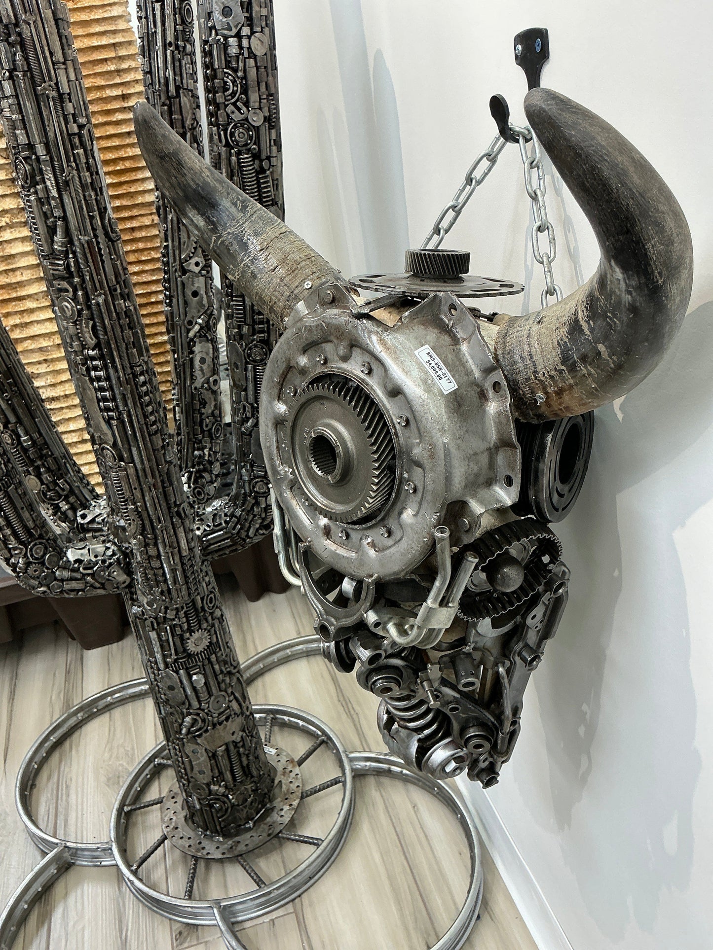Bull skull recycled metal sculpture edition S177 — Vault 88