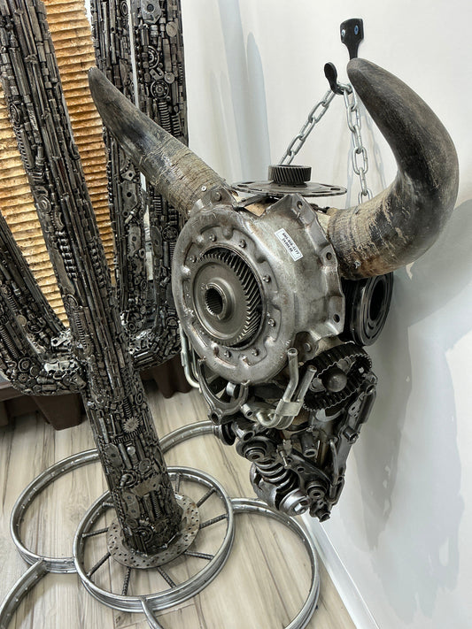 Bull skull recycled metal sculpture edition S177 — Vault 88