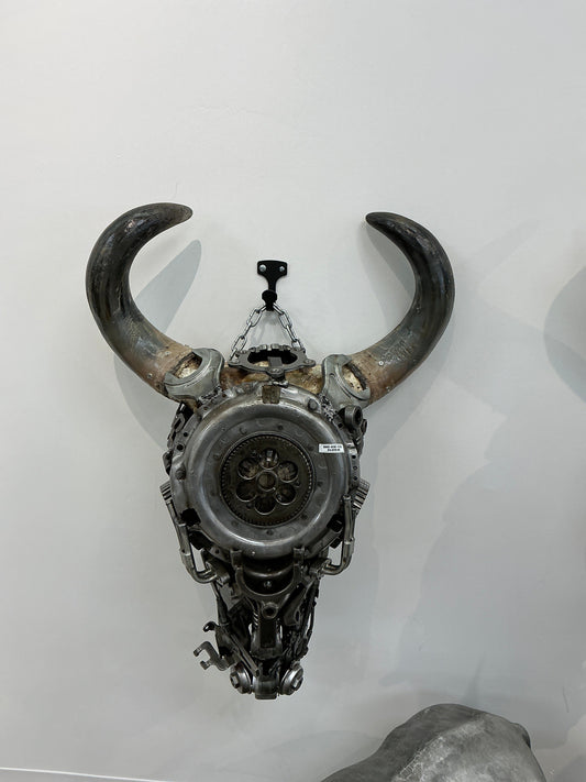 Bull skull recycled metal sculpture edition S182 — Vault 88