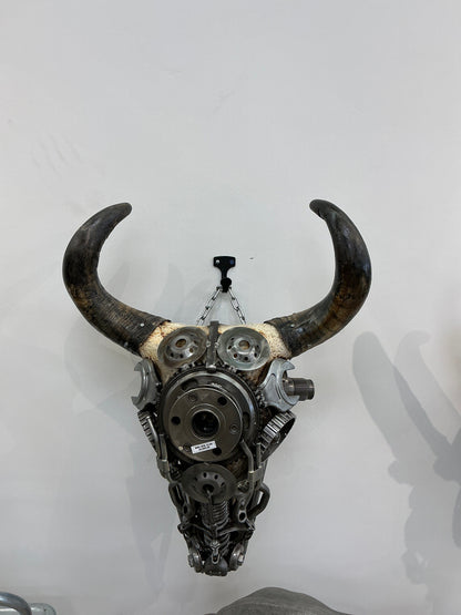 Bull skull recycled metal sculpture edition S199 — Vault 88