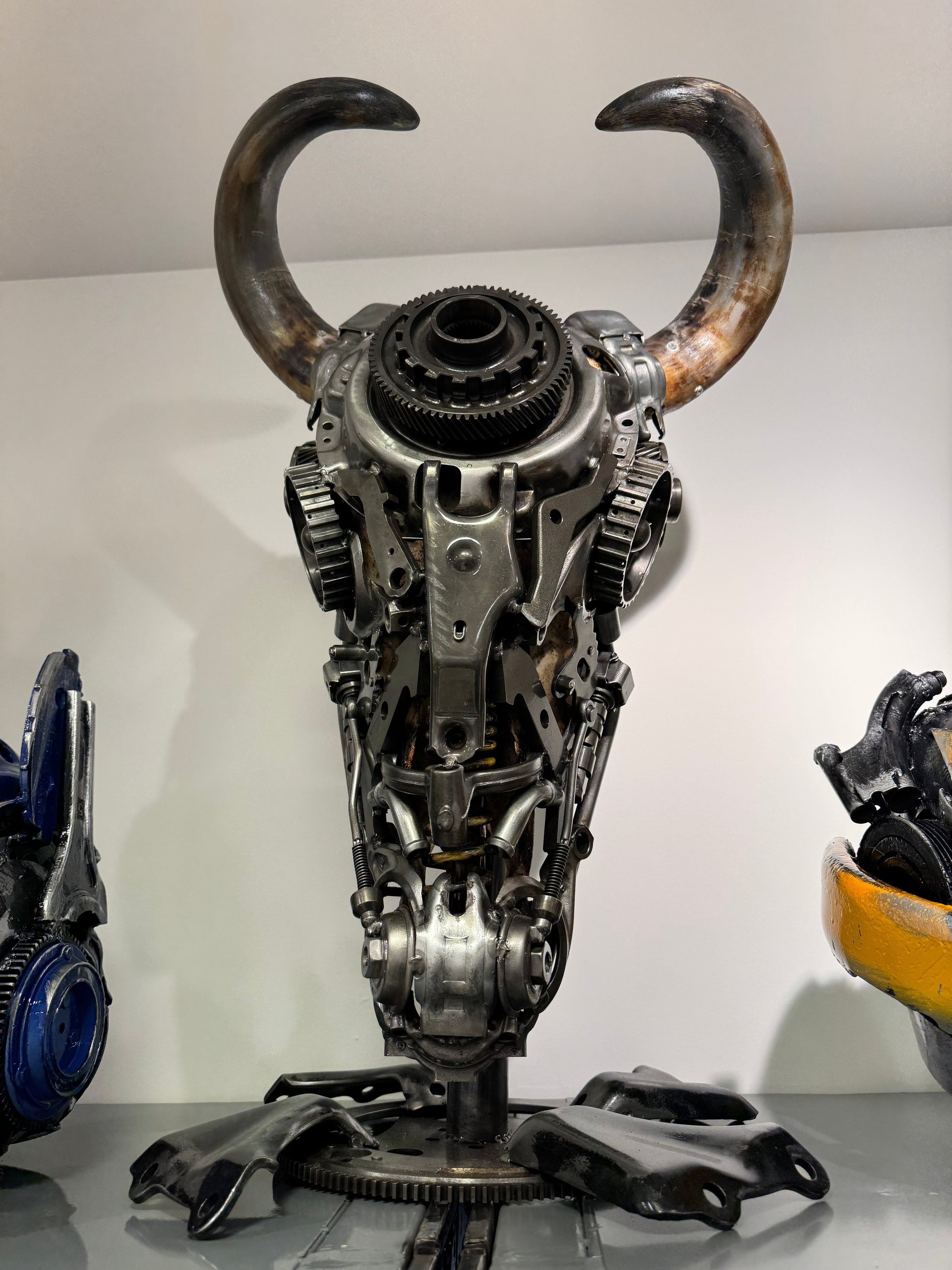 Bull skull recycled metal sculpture edition S211 — Vault 88