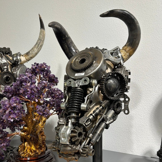 Bull skull recycled metal sculpture edition S60 — Vault 88