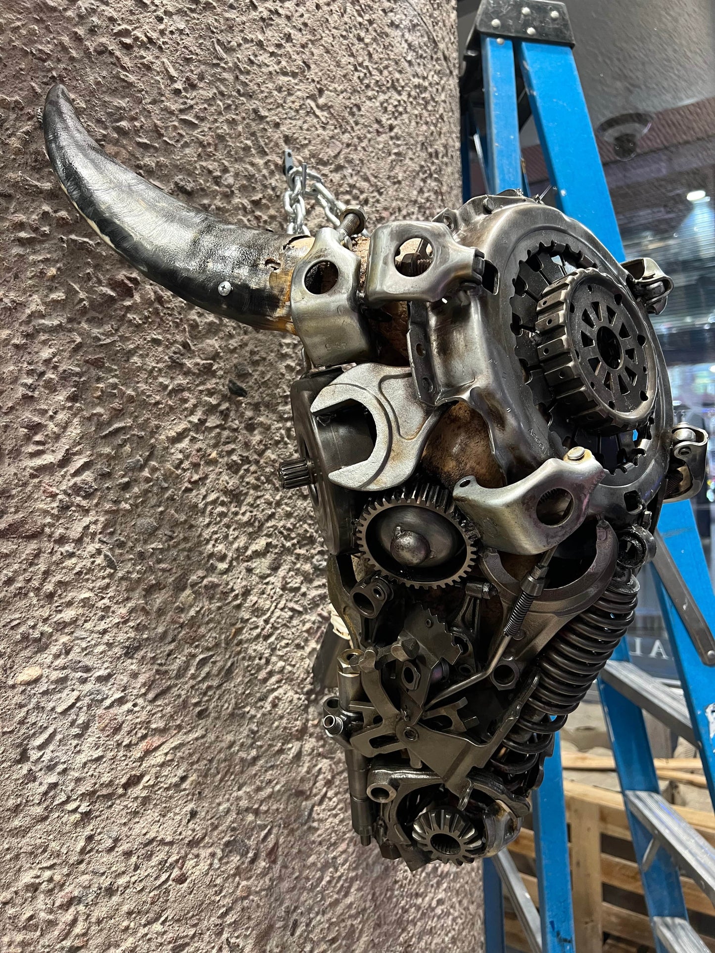 Bull skull recycled metal sculpture edition S80 — Vault 88
