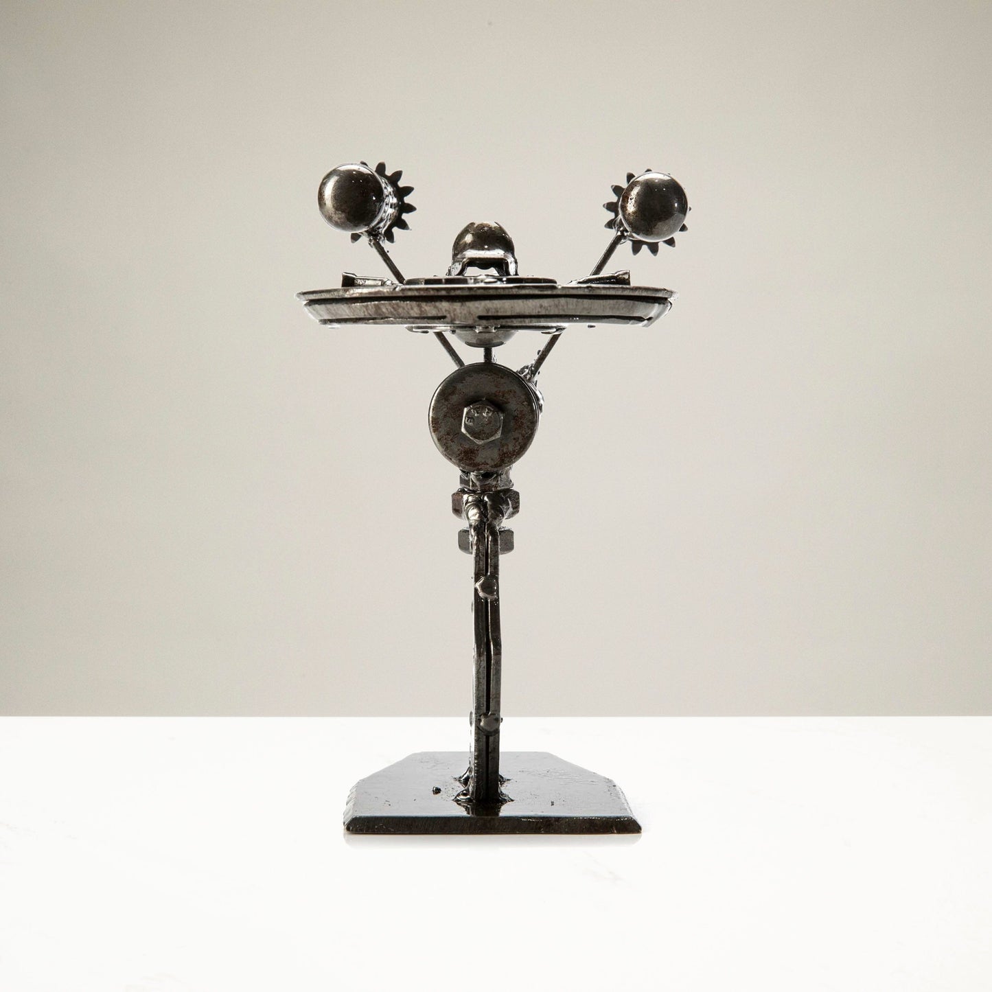 Enterprise metal sculpture angle view