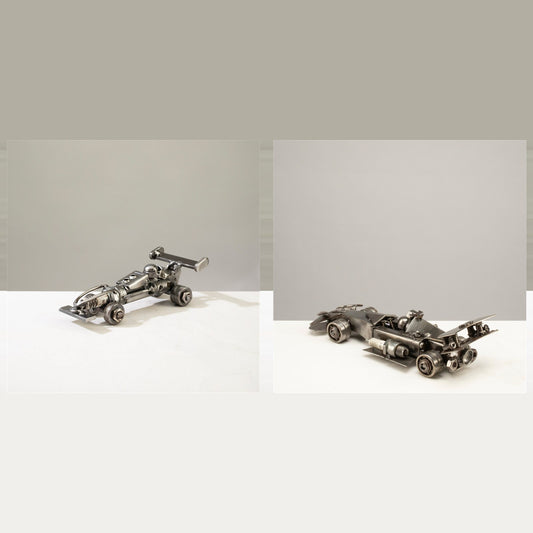 Mini F1 and 10.5-inch F1 recycled metal cars — Pole Position Duo bundle — Vault 88