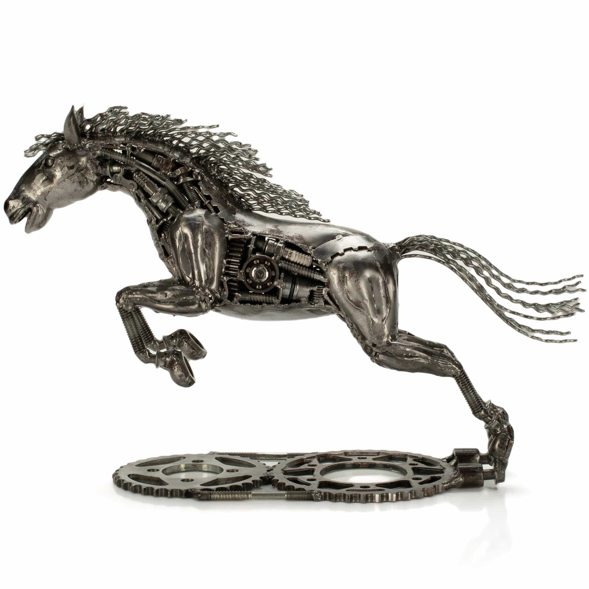 Running horse recycled metal sculpture — Vault 88