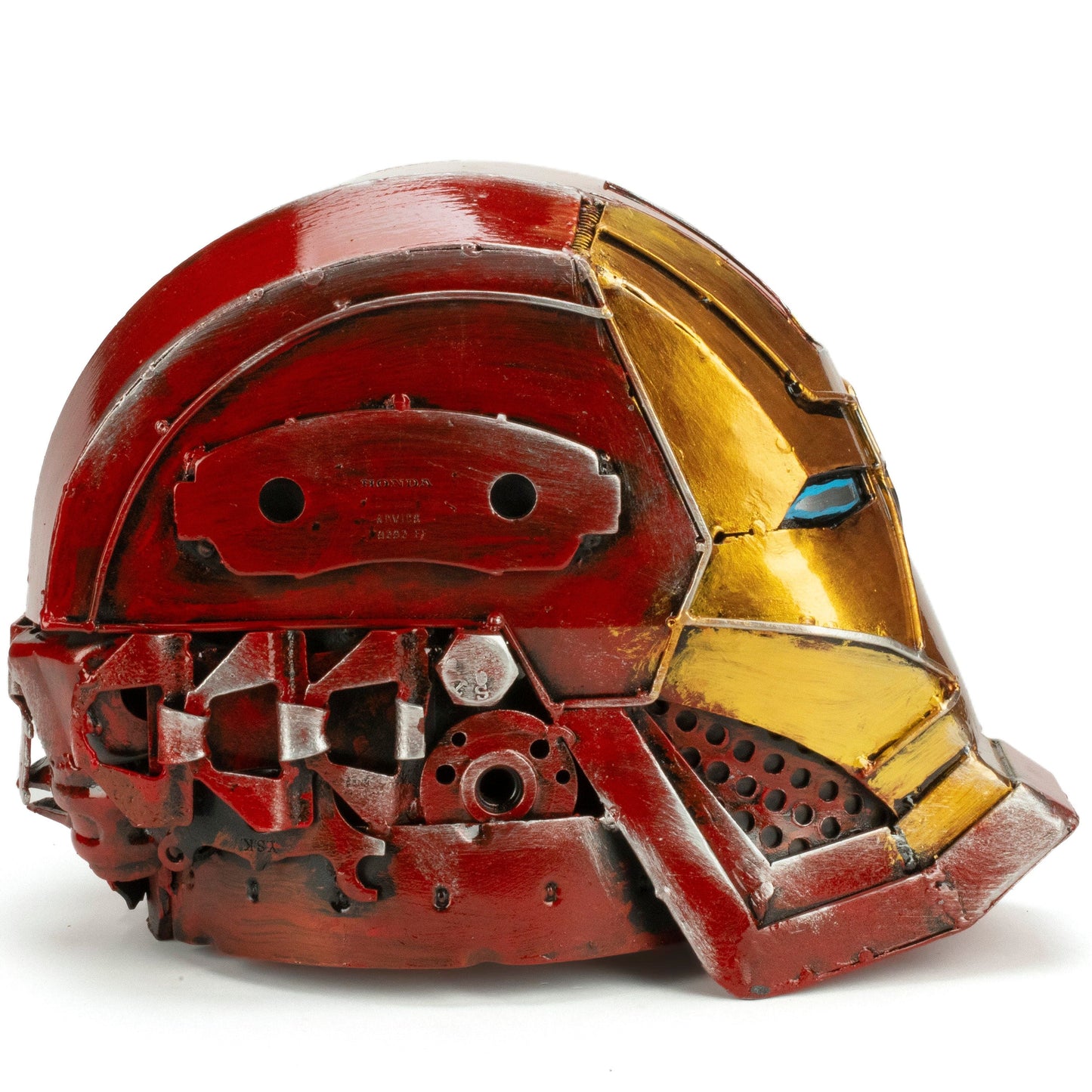 Iron Man head sculpture side view
