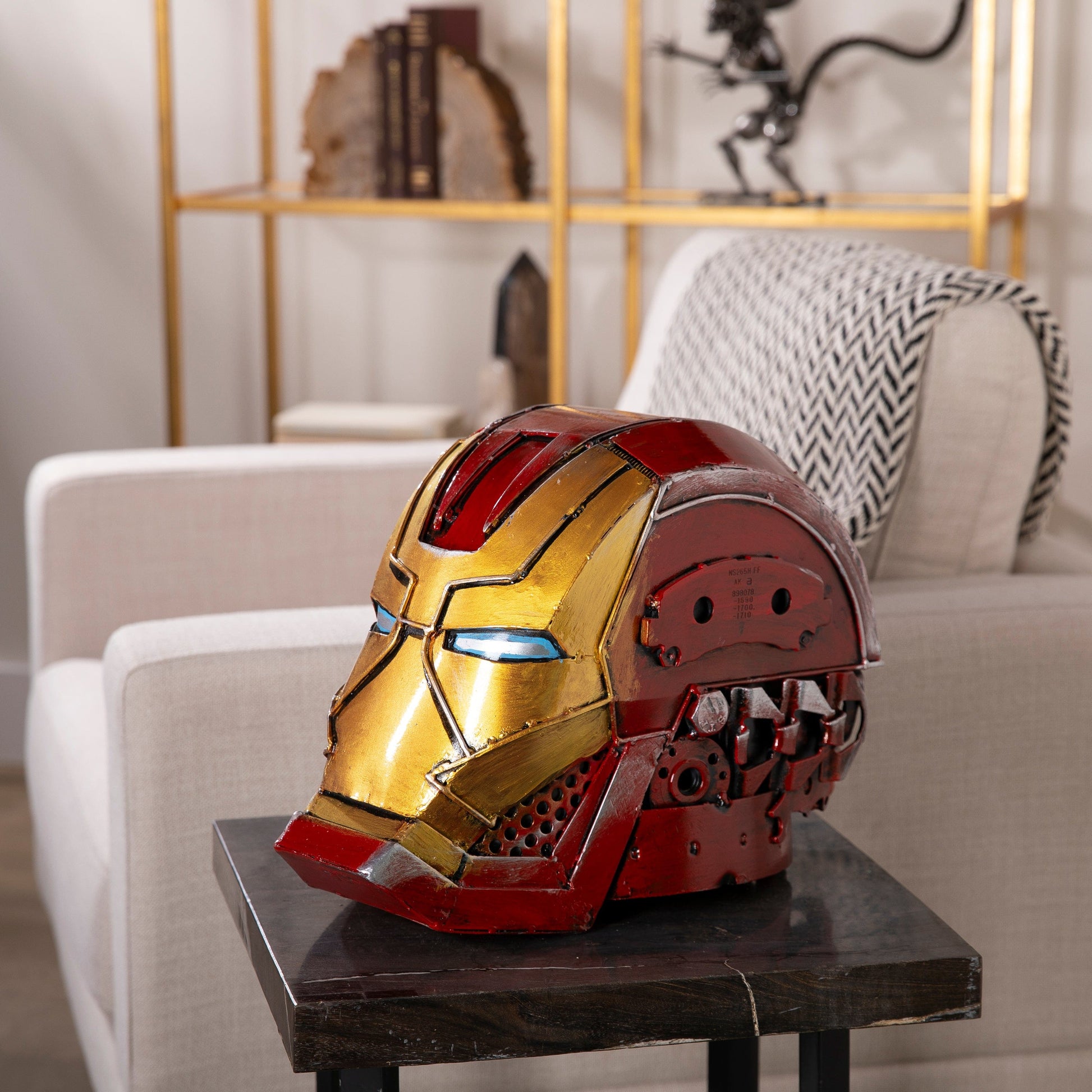 Iron Man head sculpture front view