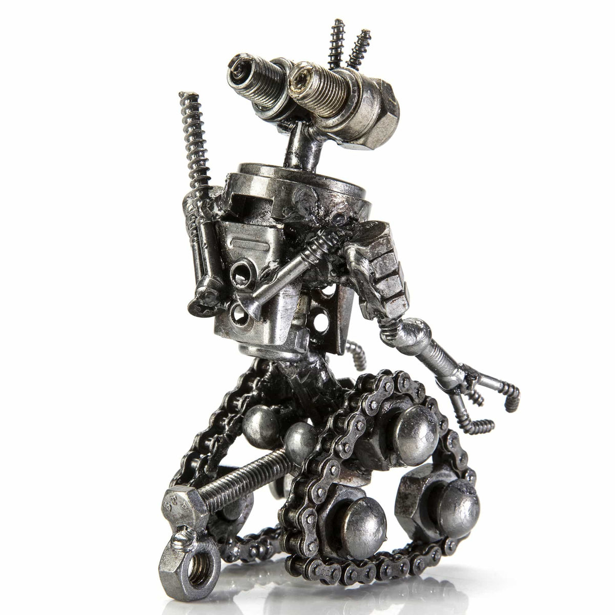 Johnny-5 metal sculpture front view — Vault 88