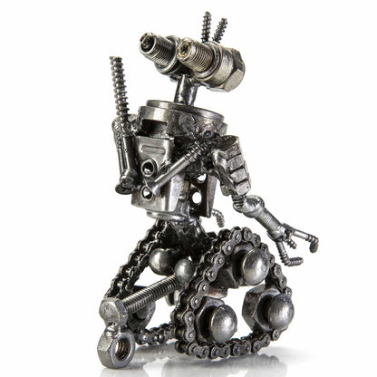 Johnny-5 metal sculpture front view — Vault 88