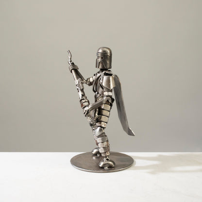 Mandalorian metal sculpture detail